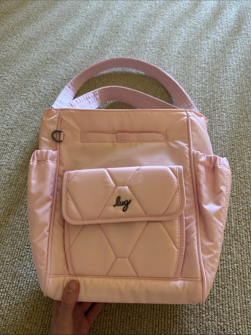 lug toss light pink convertible bag